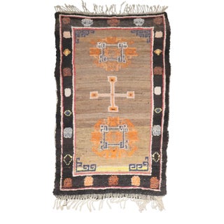 Vintage Tibetan Small Rug rug no.j4792 For Sale