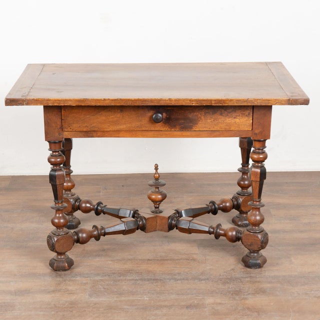 French 19th Century Danish Oak Side Table With Single Drawer For Sale - Image 3 of 11