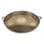 Vintage Round Brass Gallery Serving Tray Pierced Sides and Floral Handles For Sale