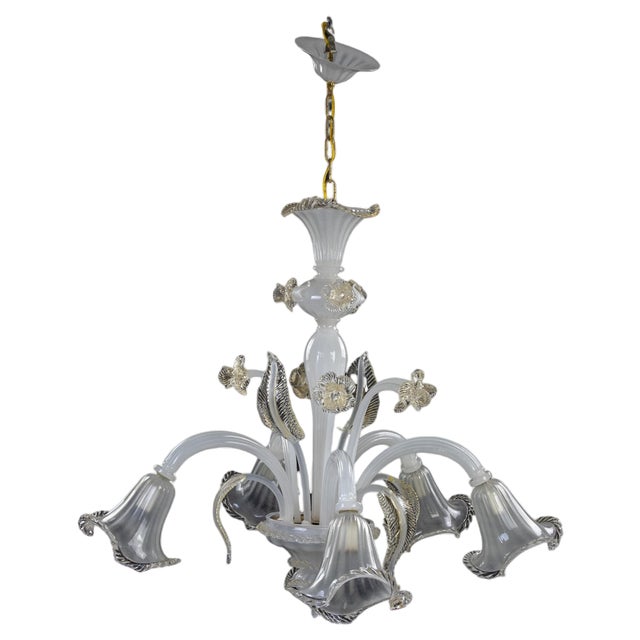 Murano Glass Chandelier, Italy, Mid-20th Century For Sale