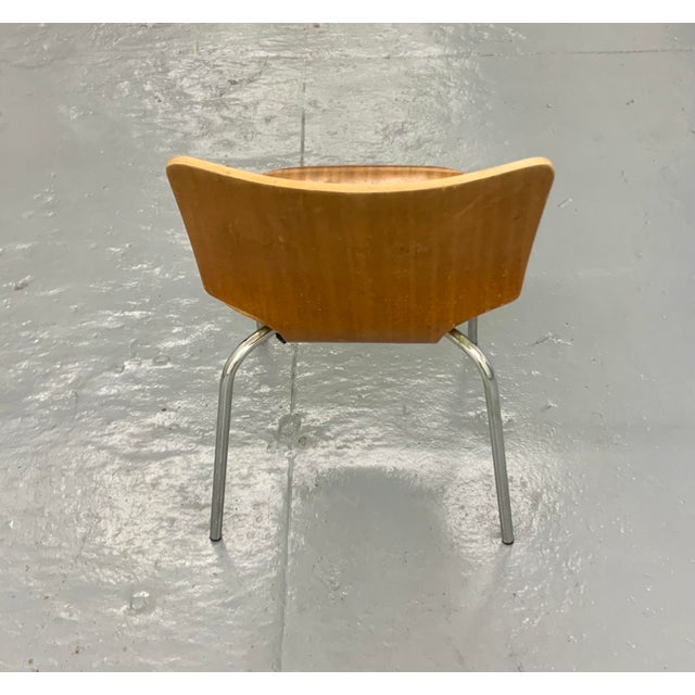A Pair of Vintage Danish Plywood Dining Chairs Retro Mid Century Modern For Sale - Image 9 of 10