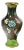 Green & Aqua 9" Floral Cloisonné Vase For Sale