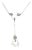 Diamond 18k White Gold Clear Quartz Pendant Lariat Necklace By S.Colee For Sale