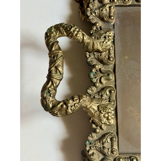 Early 20th Century Vintage Victorian Style Brass Vanity Tray With Claw Feet For Sale - Image 5 of 10