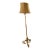 Dagmar Design Wrought Iron Floor Lamp With White-Gold Leaf, Custom Silk Shade For Sale