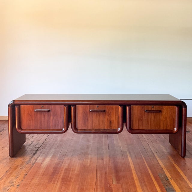 Insanely gorgeous mid century modern Dyrlund “Supreme” credenza in rosewood, circa 1970s. From the Supreme model line,...
