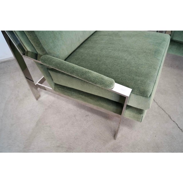 Milo Baughman Style Lounge Chairs in Mohair - A Pair For Sale - Image 9 of 12