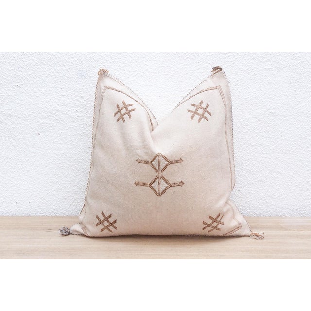 Farmhouse Fez Fog Large Silk Rug Pillow For Sale - Image 3 of 8