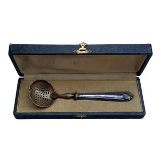 1840s French .950 Silver & Vermeil Pierced Sugar Sifter Spoon by Charles-Antoine-Armand Lenglet For Sale