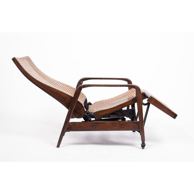 Rustic Antique Brazilian Walnut Wood and Cane Reclining Lounge Chair For Sale - Image 3 of 13
