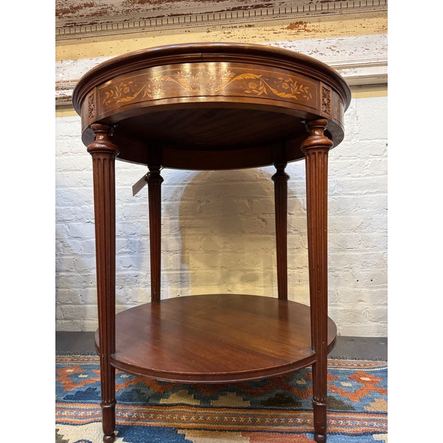 Neoclassical Antique Round Mahogany Table For Sale - Image 3 of 5