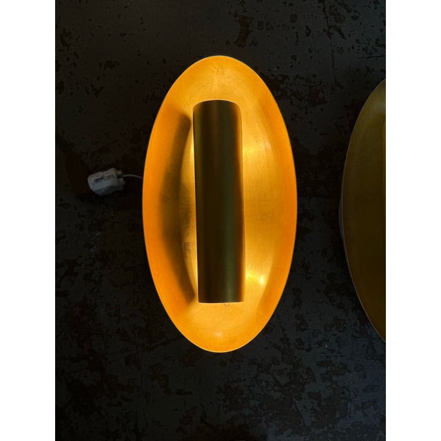 Gold Barbara Barry for Visual Comfort Aura Oval Sconces, Pair For Sale - Image 8 of 12