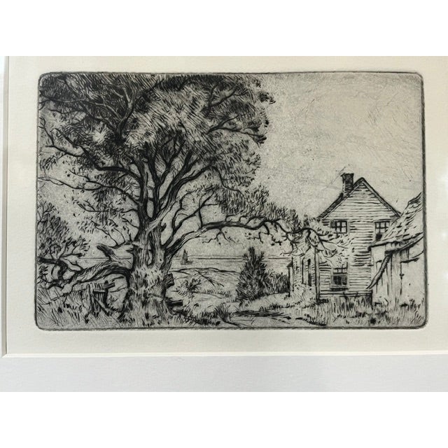Vintage Etching of Landscape For Sale - Image 4 of 5