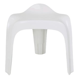 Mid-Century Modern Space Age White Taboret Stool by Alexander Begge for Casala, 1970s For Sale