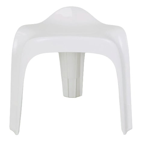 Mid-Century Modern Space Age White Taboret Stool by Alexander Begge for Casala, 1970s For Sale