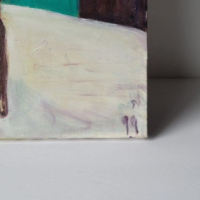 1990s 1990s Standing Nude Expressionist Portrait Oil Painting by Rosemary Rabut For Sale - Image 5 of 8