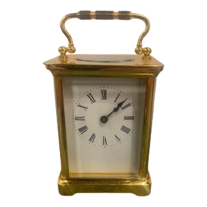 French Victorian Brass Carriage Clock, Late 19th Century