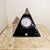 Vintage Table Clock "Pyramide" by Gianfranco Ferrè. Amazing design finished with Black Gloss lacquer and shiny Metal tip....