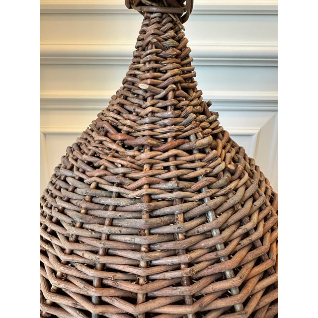 Vintage 36” Woven Wicker Bee Skep For Sale - Image 9 of 15