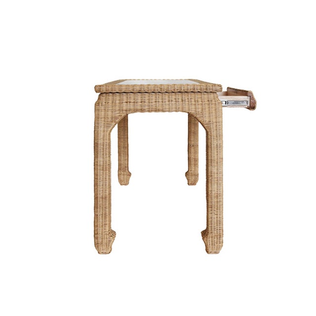 Matthew Izzo Home Verra Rattan Writing Desk For Sale - Image 4 of 7
