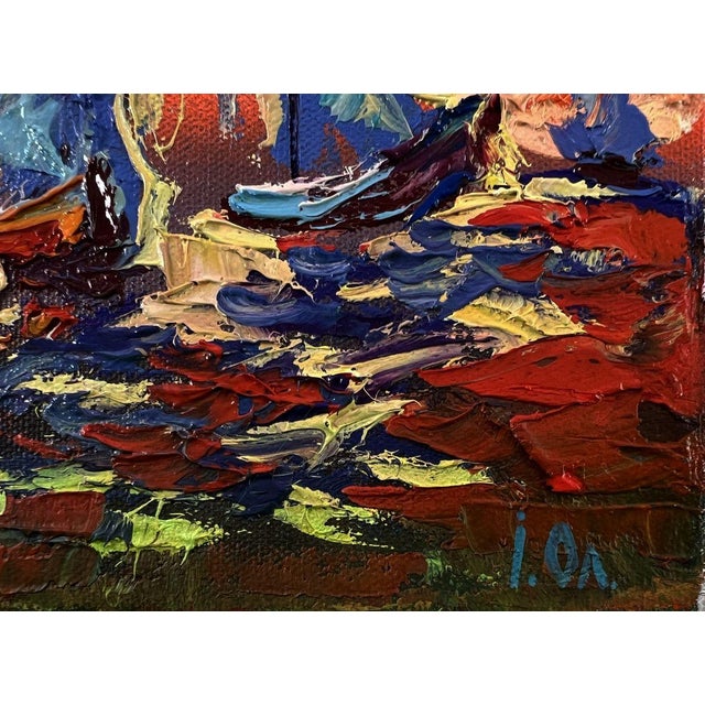 Oil Painting Sailboats and Orange Sunset Oleksiy Ivanyuk For Sale - Image 4 of 9