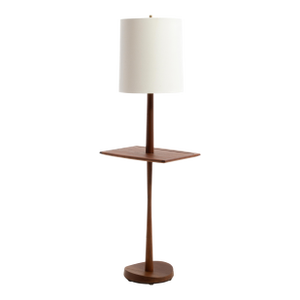 Laurel Lamp Manufacturing Company Mid Century Teak Table Shelf Floor Lamp Unmarked