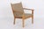 GE284 Armchair in Soaped Oak and Savak Wool by Hans J. Wegner for Getama, 1980s, in Very Good conditions. Designed 1970 to...