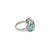 Modern Classic 3 Stone Blue Topaz 7.24 Carat Oval Ring Set in Sterling Silver - Size 7.5 For Sale - Image 3 of 11