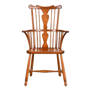 Stickley Solid Cherry Wood Spindle Back Windsor Armchair, 1960