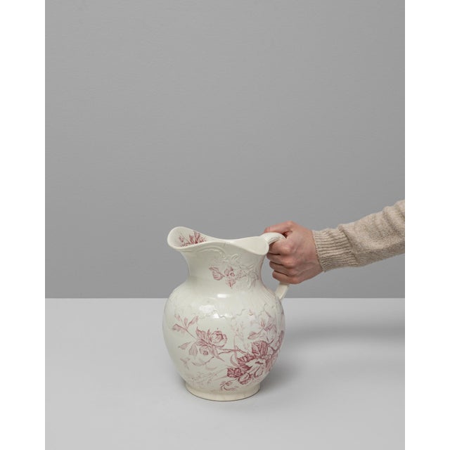 Chinoiserie 20th Century Belgian Red Chinoiserie Ceramic Pitcher For Sale - Image 3 of 18
