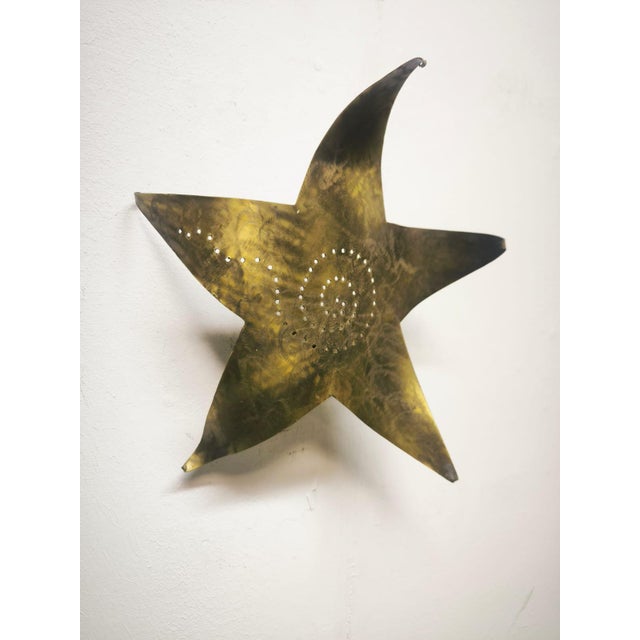 Mid-Century Modern Star Wall Light in Brass, 1960s For Sale - Image 3 of 13