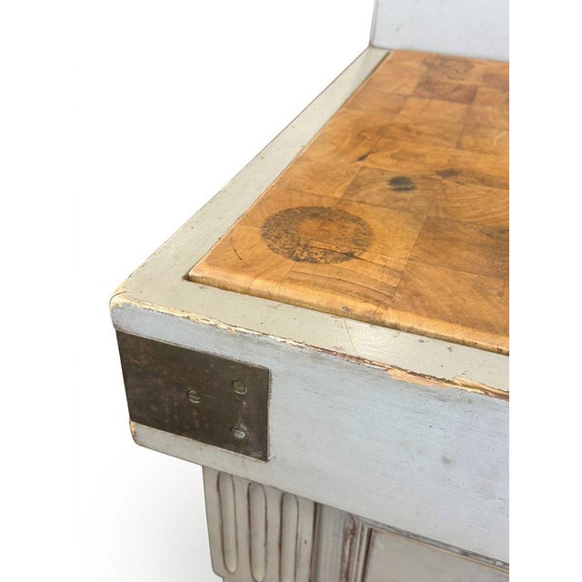 Early 20th Century French Provincial Butcher's Block With Brass Details For Sale - Image 16 of 18