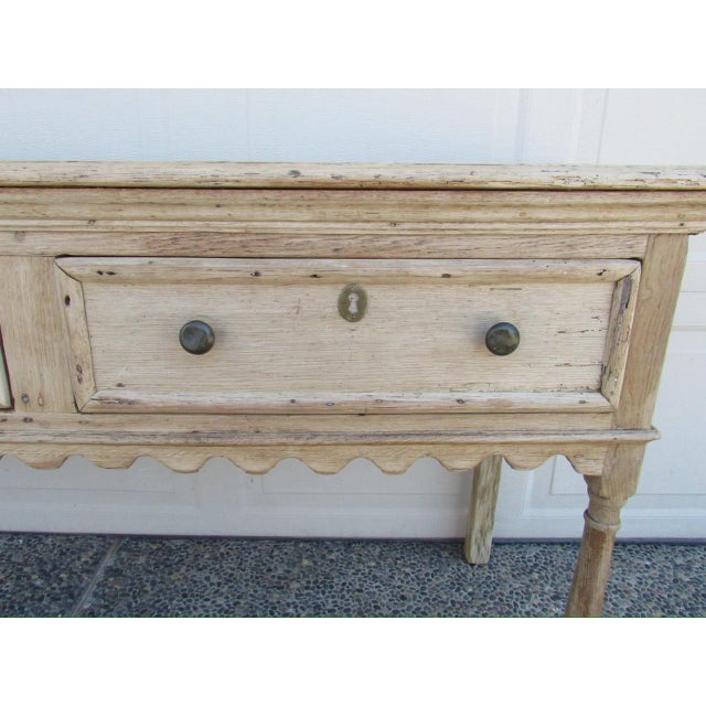 Antique English Weathered and Bleached Oak Dresser Base For Sale - Image 15 of 18