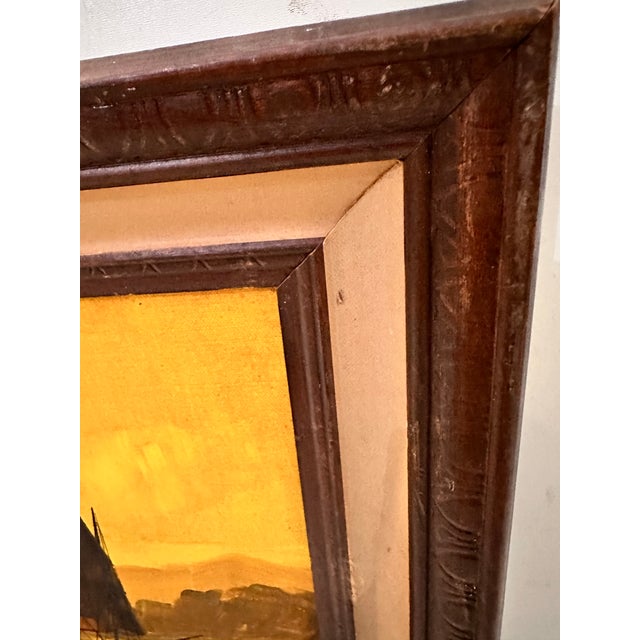 1960s Vintage Painting of Chinese Junk Boats, Framed For Sale - Image 9 of 9