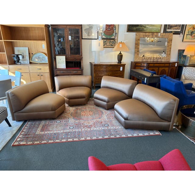 Richard Andronaco Golden Bronze Silk Serpentine Sectional For Sale - Image 4 of 18