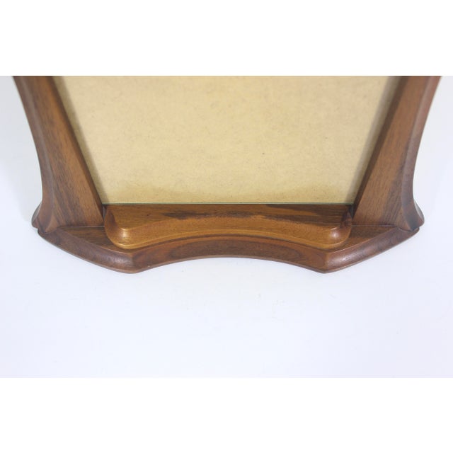 Vintage Art Nouveau Style Black Walnut Wood Photo Frame for Table Top No Glare Glass 8”x10” For Sale - Image 11 of 11