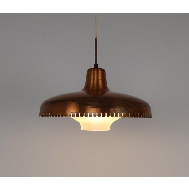 Vintage Copper and Glass Pendant Lamp by Jørn Utzon, 1940s For Sale - Image 4 of 13