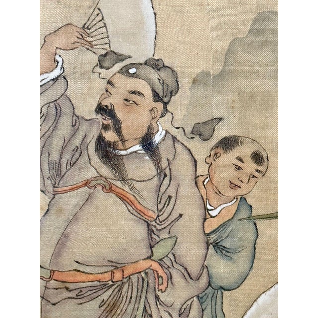 Set of Four Chinese Paintings in Rosewood Frames, Signed, 19th Century For Sale - Image 11 of 18