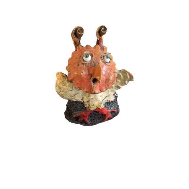 Jean Linard, Raku Owl Sculpture by Jean Linard, 2002, Ceramic For Sale - Image 10 of 10