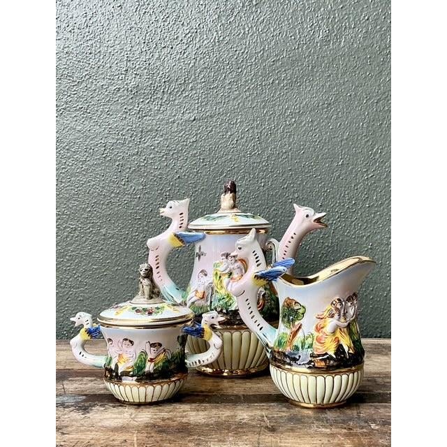 Cream Vintage Italian Capidimonte Demitasse Tea - Set of 27 For Sale - Image 8 of 12