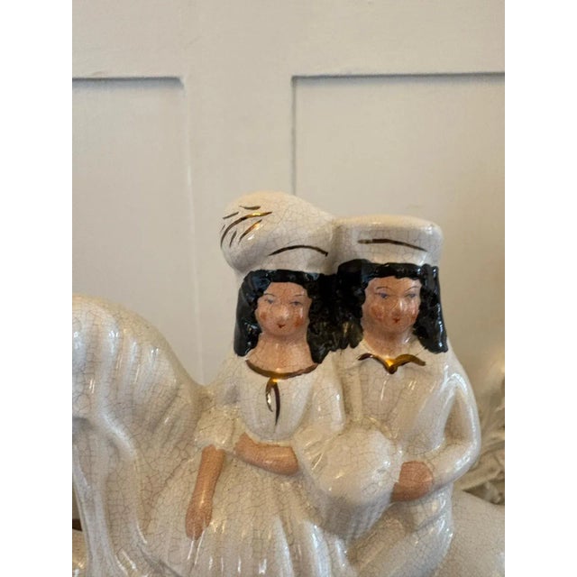 Late 19th Century Antique Staffordshire Flat Back Figures on Horseback, 1890s, Set of 2 For Sale - Image 5 of 13