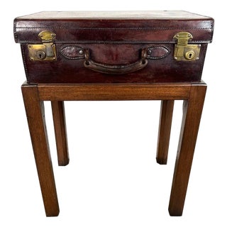 19th C. English Suitcase Side Table For Sale
