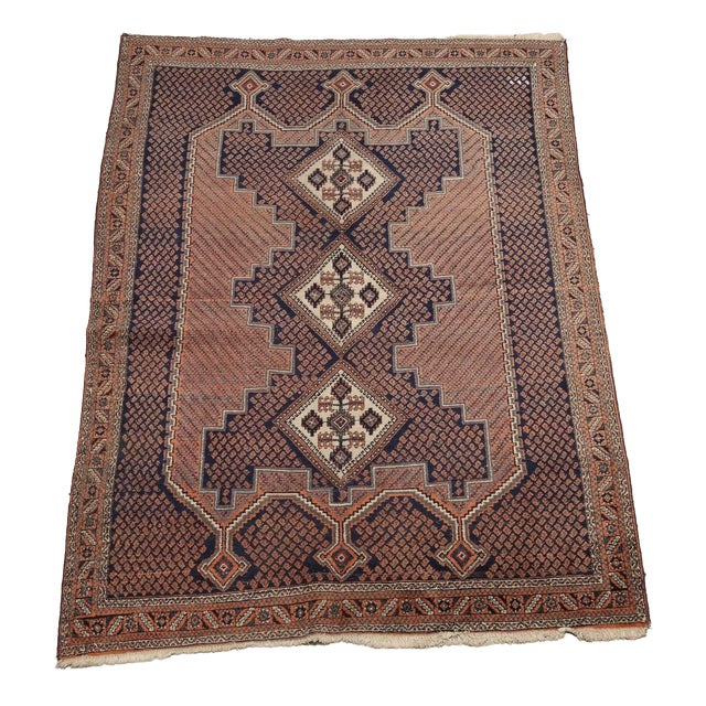 Middle Eastern Afshar Rug in Wool For Sale
