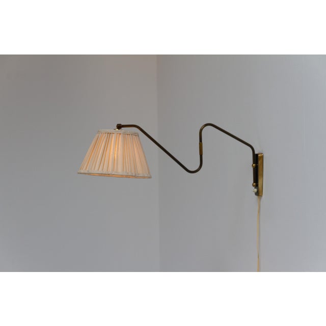 Gold Danish Articulating Brass Wall Light by Teknika, Denmark, 1950s For Sale - Image 8 of 18