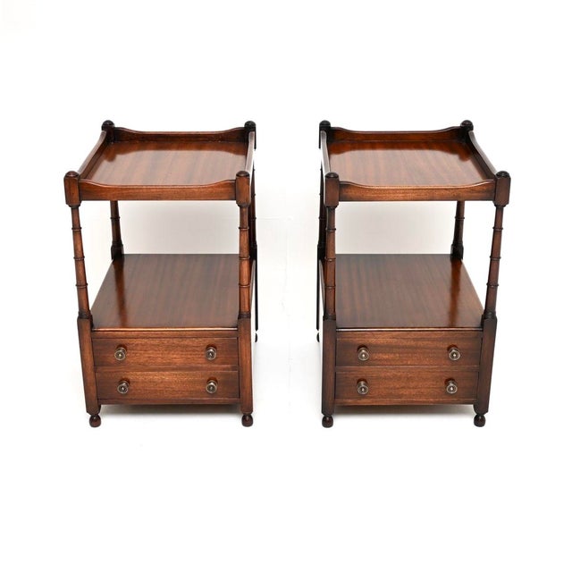 A very smart, useful and extremely well made pair of antique Georgian style side tables. They were made in England, they...