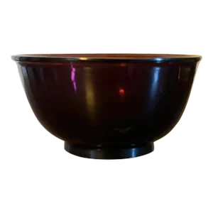 Antique 19th Century Chinese Export Purple Amethyst Peking Glass Footed Bowl