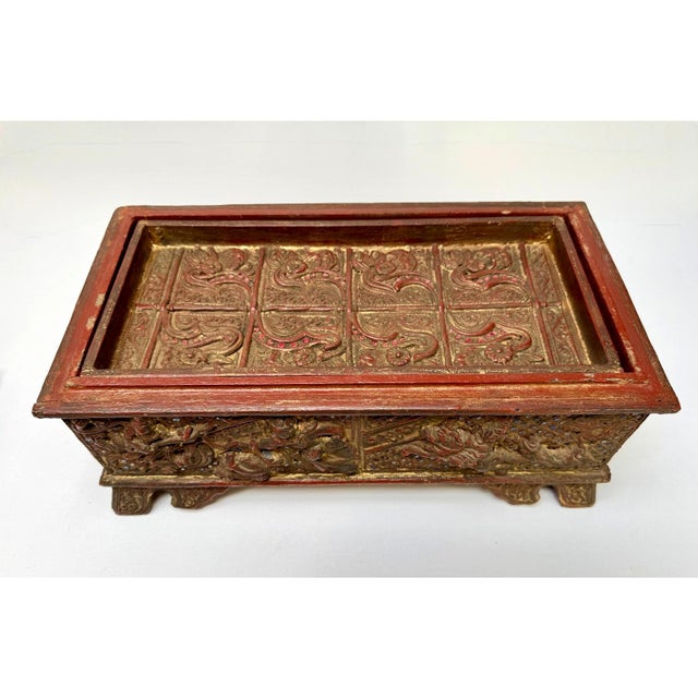Late 19th Century Burmese Kammavaca Manuscript Chest - 14.5 In For Sale - Image 11 of 17