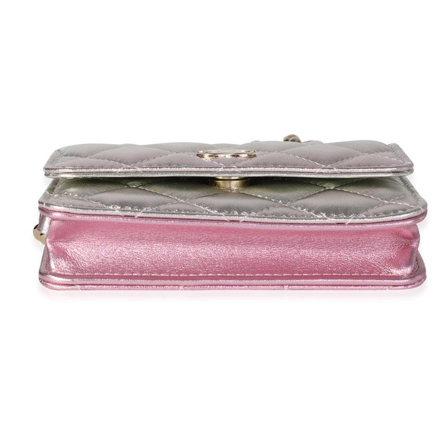 2020s Metallic Ombre Quilted Lambskin Belt Bag For Sale - Image 5 of 7