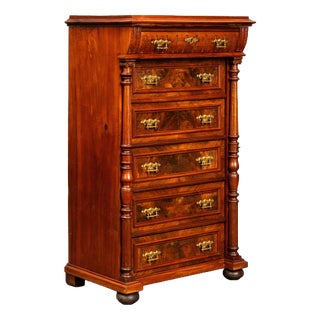 19th Century Gründerzeit Mens Chest of Drawers in Walnut For Sale