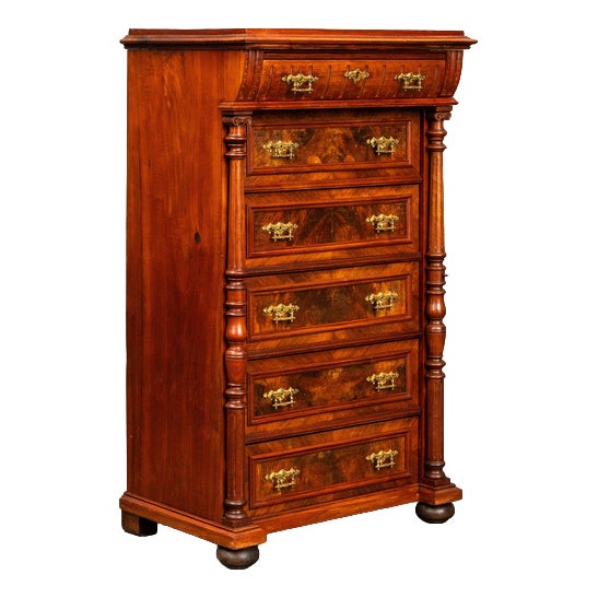 19th Century Gründerzeit Mens Chest of Drawers in Walnut For Sale